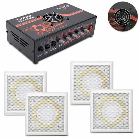 Kit Módulo Amplificador Trinity 300W RMS 4 Ohms + 4 Arandelas Quadradas Alto Falante 3” 200W Branco - Prime Menor preço em Kit Módulo Amplificador Trinity 300W RMS 4 Ohms + 4 Arandelas Quadradas Alto Falante 3” 200W Branco - Prime
