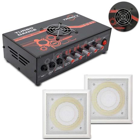 Kit Módulo Amplificador Trinity 300W RMS 4 Ohms + Par Arandelas Quadradas Alto Falante 3” Branco - Prime Menor preço em Kit Módulo Amplificador Trinity 300W RMS 4 Ohms + Par Arandelas Quadradas Alto Falante 3” Branco - Prime