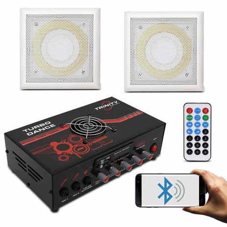Kit Módulo Amplificador Trinity 300W RMS Bluetooth + Par Arandelas Quadradas Alto Falante 3” Branco - Prime Menor preço em Kit Módulo Amplificador Trinity 300W RMS Bluetooth + Par Arandelas Quadradas Alto Falante 3” Branco - Prime