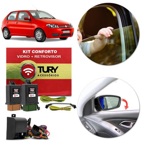 Kit Módulo Conforto Vidro Retrovisor Elétrico Fiat Palio 2008 e 2009 Antiesmagamento Tilt Down Tury Menor preço em Kit Módulo Conforto Vidro Retrovisor Elétrico Fiat Palio 2008 e 2009 Antiesmagamento Tilt Down Tury