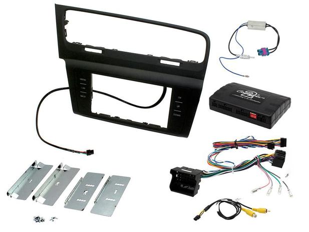 Kit Moldura 2 Din + Interface de volante, sensor de estacionamento, ar condicionado Volkswagen Golf 2014 A 2019 - Connects2 Menor preço em Kit Moldura 2 Din + Interface de volante, sensor de estacionamento, ar condicionado Volkswagen Golf 2014 A 2019 - Connects2