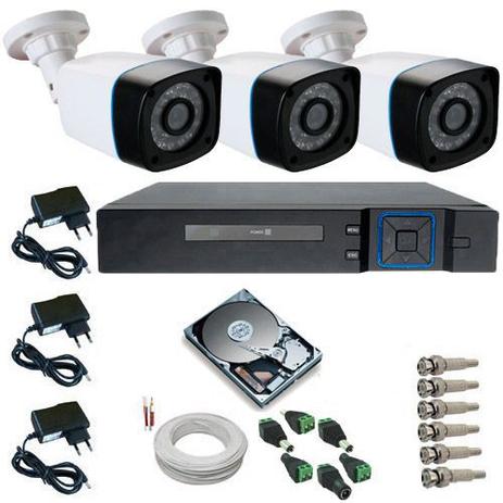 Kit Monitoramento 3 Câmeras bullet AHD 1.3 Mp 24 Leds Infravermelho DVR 4 Canais Multi HD - Anko Menor preço em Kit Monitoramento 3 Câmeras bullet AHD 1.3 Mp 24 Leds Infravermelho DVR 4 Canais Multi HD - Anko