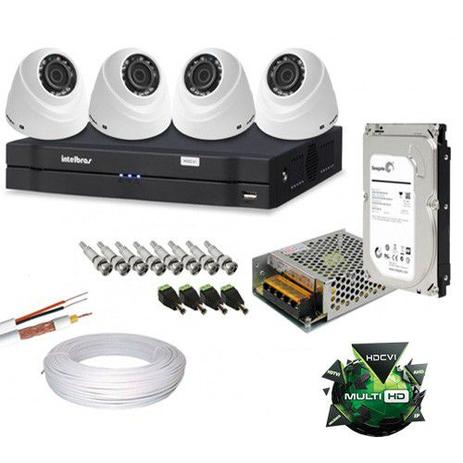 Kit Monitoramento 4 Câmeras Intelbras Dome 1010D VHD 1.0 Megapixel DVR Intelbras 8 canais + hd de 1 TB Menor preço em Kit Monitoramento 4 Câmeras Intelbras Dome 1010D VHD 1.0 Megapixel DVR Intelbras 8 canais + hd de 1 TB