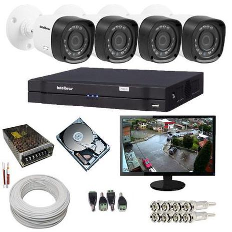Kit Monitoramento Intelbras 4 Câmeras Multi HD 1.0 Mp DVR Multi HD 4 Canais + Monitor 15 Polegadas Menor preço em Kit Monitoramento Intelbras 4 Câmeras Multi HD 1.0 Mp DVR Multi HD 4 Canais + Monitor 15 Polegadas