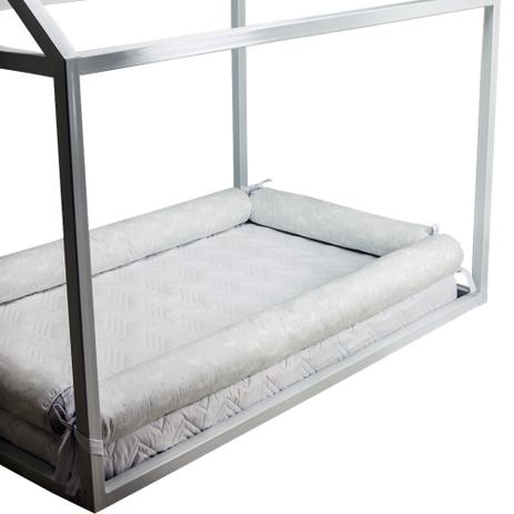 Kit Montessoriano Mini Cama 5 Peças Percal 300 Fios Rolinho Coelhos Nuvens Branco e Cinza Coleção Blanc - Aime Menor preço em Kit Montessoriano Mini Cama 5 Peças Percal 300 Fios Rolinho Coelhos Nuvens Branco e Cinza Coleção Blanc - Aime