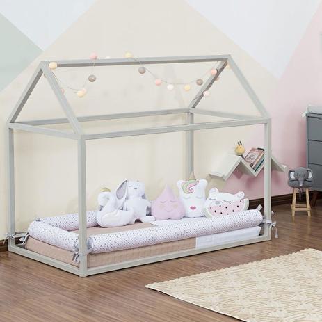 Kit Montessoriano Mini Cama 5 Peças Percal 300 Fios Rolinho Geométrico Rosê e Cinza - Aime Menor preço em Kit Montessoriano Mini Cama 5 Peças Percal 300 Fios Rolinho Geométrico Rosê e Cinza - Aime