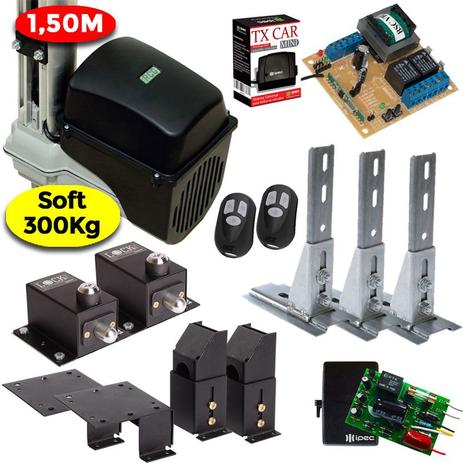 Kit Motor Portão Basculante 1/5 Hp Soft 1,50 m 1 Tx Car 2 Travas 3 Suportes - Rcg Menor preço em Kit Motor Portão Basculante 1/5 Hp Soft 1,50 m 1 Tx Car 2 Travas 3 Suportes - Rcg