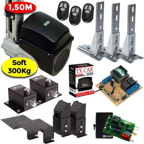 Kit Motor Portão Basculante 1/5 Hp Soft 1,50 m Tx Car 2 Travas 3 Suportes 3 Controles - Rcg Menor preço em Kit Motor Portão Basculante 1/5 Hp Soft 1,50 m Tx Car 2 Travas 3 Suportes 3 Controles - Rcg