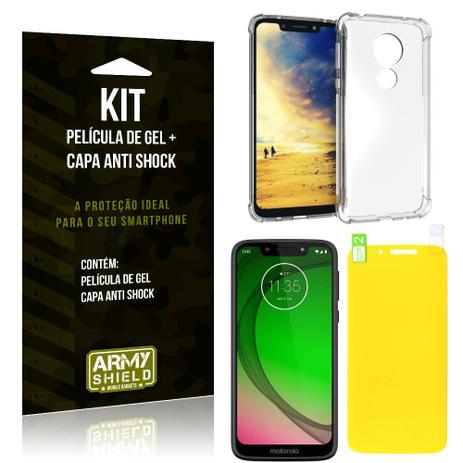 Kit Motorola Moto G7 Play Capa Anti Shock + Película de Gel - Armyshield Menor preço em Kit Motorola Moto G7 Play Capa Anti Shock + Película de Gel - Armyshield