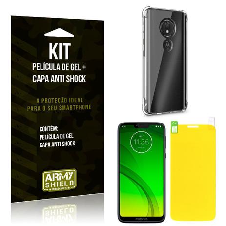 Kit Motorola Moto G7 Power Capa Anti Shock + Película de Gel - Armyshield Menor preço em Kit Motorola Moto G7 Power Capa Anti Shock + Película de Gel - Armyshield