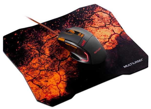 Kit Mouse e Mousepad Gamer Multilaser - 3200dpi - 8 Botões - MO256 Menor preço em Kit Mouse e Mousepad Gamer Multilaser - 3200dpi - 8 Botões - MO256