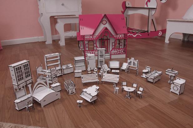 Kit Móveis Em MDF Branco Escala Polly Com 34 Peças - Darama Menor preço em Kit Móveis Em MDF Branco Escala Polly Com 34 Peças - Darama