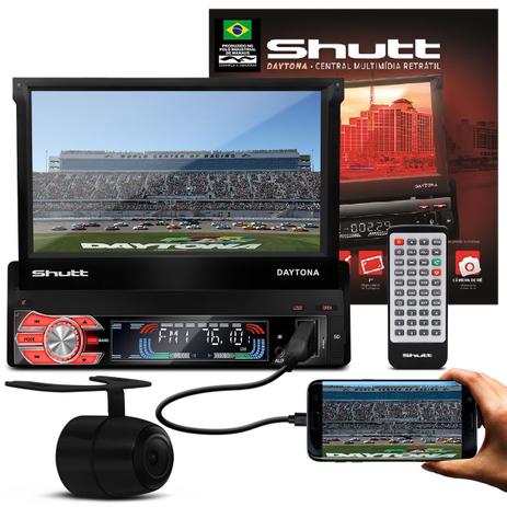 Kit MP3 MP4 MP5 Player Shutt Daytona 1 Din 7 Pol Touch Bluetooth USB FM + Câmera Ré Colorida 2 em 1 Menor preço em Kit MP3 MP4 MP5 Player Shutt Daytona 1 Din 7 Pol Touch Bluetooth USB FM + Câmera Ré Colorida 2 em 1