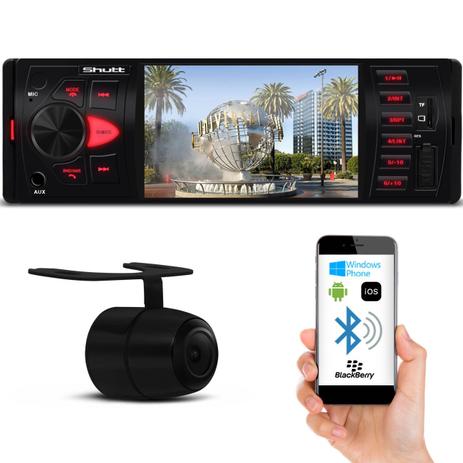 Kit MP5 Player Shutt Los Angeles 1 Din 4 Pol Bluetooth USB MP3 + Sensor Prata e Câmera Ré 4 Pontos Menor preço em Kit MP5 Player Shutt Los Angeles 1 Din 4 Pol Bluetooth USB MP3 + Sensor Prata e Câmera Ré 4 Pontos