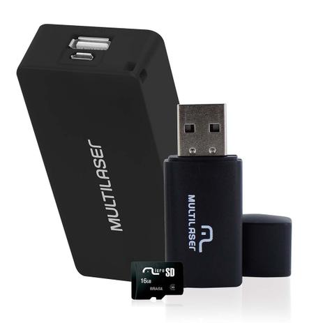 Kit Multilaser Com Power Bank De 4000mah - Mc220 Menor preço em Kit Multilaser Com Power Bank De 4000mah - Mc220