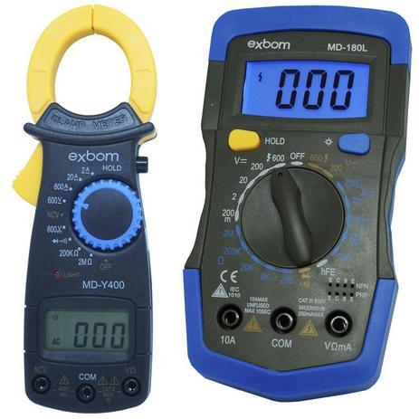 Kit Multímetro Digital Portátil MD-180L + Alicate Amperímetro Digital MD-Y400 Profissional Exbom é ruim? Kit Multímetro Digital Portátil MD-180L + Alicate Amperímetro Digital MD-Y400 Profissional Exbom é boa?
