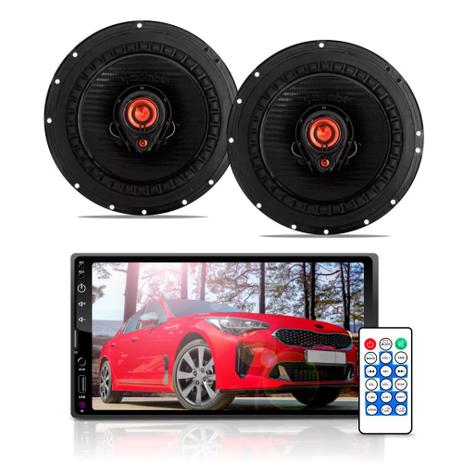 Kit Multimídia MP5 2Dim com Espelhamento Android + Par Alto Falantes Bomber Triaxial - M2m + bomber Menor preço em Kit Multimídia MP5 2Dim com Espelhamento Android + Par Alto Falantes Bomber Triaxial - M2m + bomber