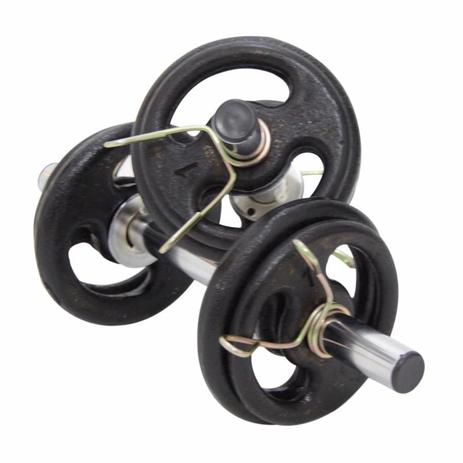 Kit Musculação 2 Barras Halteres Ocas 12 Kg em Anilhas - Kl master fitness Menor preço em Kit Musculação 2 Barras Halteres Ocas 12 Kg em Anilhas - Kl master fitness