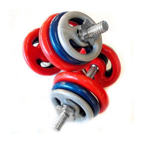Kit Musculação Academia 2 Barras 24Kg Anilha Natural Fitness Menor preço em Kit Musculação Academia 2 Barras 24Kg Anilha Natural Fitness