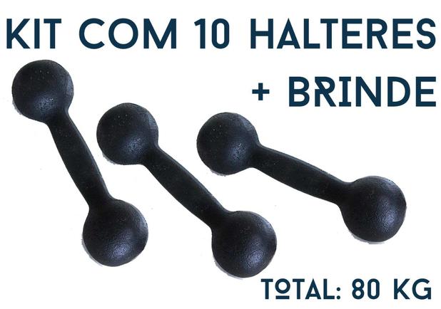 Kit Musculação Intermediário Halter De Ferro 80 Kg Fundiban - Fundiban ltda Menor preço em Kit Musculação Intermediário Halter De Ferro 80 Kg Fundiban - Fundiban ltda