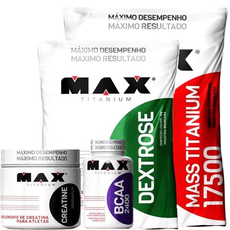 Kit Muscular - Massa + Bcaa + Creatina + Dextrose - Max titanium é boa?