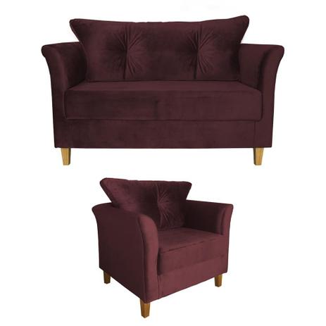 Kit Namoradeira + Poltrona Aurora Suede Bordô Takeda Estofados é boa?