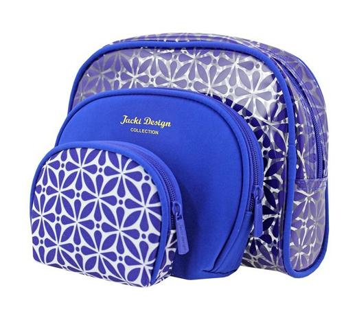 Kit Necessaire 3 em 1 Geométrica ÉTNICA Jacki Design AZUL Menor preço em Kit Necessaire 3 em 1 Geométrica ÉTNICA Jacki Design AZUL