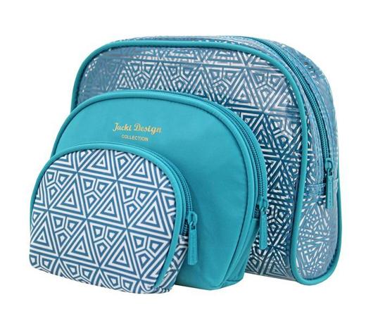 Kit Necessaire 3 em 1 Geométrica ÉTNICA Jacki Design TURQUESA Menor preço em Kit Necessaire 3 em 1 Geométrica ÉTNICA Jacki Design TURQUESA