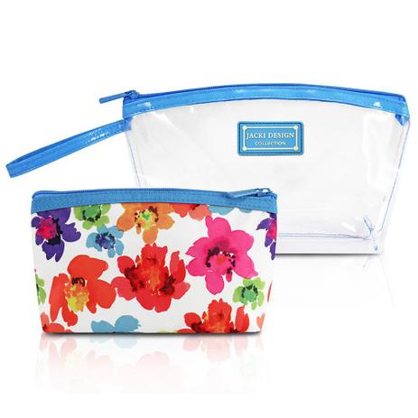 Kit Necessaire Aquarela - 2 peças - Jacki Design Azul Menor preço em Kit Necessaire Aquarela - 2 peças - Jacki Design Azul