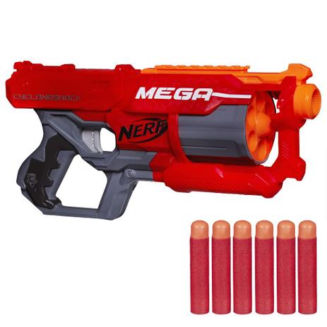 Menor preço em Kit Nerf N-Strike Mega - Lançador Elite Mega - CycloneShock com 10 Dardos Mega - Hasbro