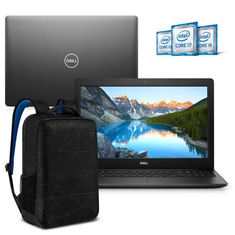 Kit Notebook Dell Inspiron 3583-MS45PB 15.6” 8ª Geração Intel Core i3 4GB 128GB SSD Windows 10 com Mochila Preto Menor preço em Kit Notebook Dell Inspiron 3583-MS45PB 15.6” 8ª Geração Intel Core i3 4GB 128GB SSD Windows 10 com Mochila Preto
