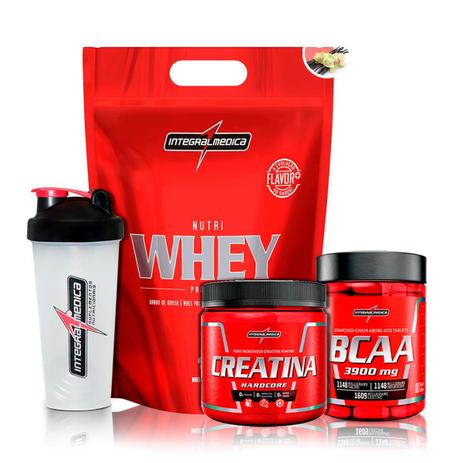 Kit Nutri Whey 1,8 kg + Bcaa 3900 + Creatina + Coq - Integralmedica Menor preço em Kit Nutri Whey 1,8 kg + Bcaa 3900 + Creatina + Coq - Integralmedica