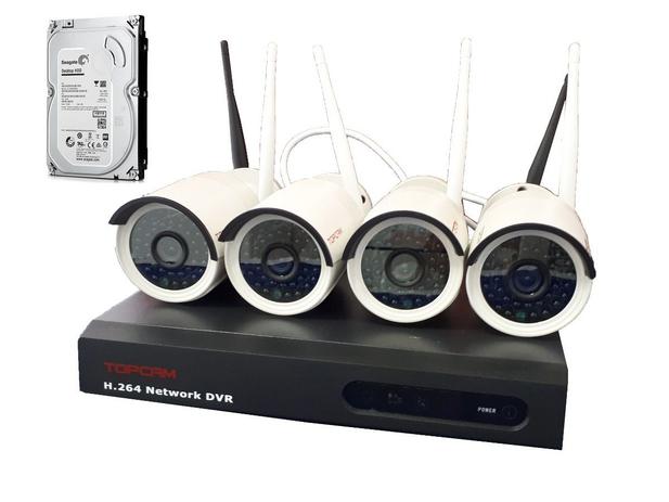 Kit Nvr 4 Camera Ip Wifi Wireless Sem Fio Externo + Hd 500gb - Topcam Menor preço em Kit Nvr 4 Camera Ip Wifi Wireless Sem Fio Externo + Hd 500gb - Topcam