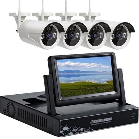 Kit Nvr 4 Câmeras Wi-Fi com Display LCD de 7” Ípega Menor preço em Kit Nvr 4 Câmeras Wi-Fi com Display LCD de 7” Ípega