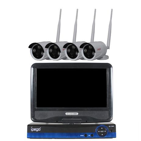 Kit NVR 4 Canais Wireless Wi-Fi Wifi Com Tela de 10.1” + 4 Câmeras IP Wi-Fi HD 720p - KP-CA132 - Ípega Menor preço em Kit NVR 4 Canais Wireless Wi-Fi Wifi Com Tela de 10.1” + 4 Câmeras IP Wi-Fi HD 720p - KP-CA132 - Ípega