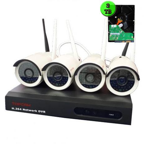 Kit NVR Top Cam com 4 câmeras WIFI sem fio HD 720p 20mts SL- K11M100 + HD 2TB Menor preço em Kit NVR Top Cam com 4 câmeras WIFI sem fio HD 720p 20mts SL- K11M100 + HD 2TB