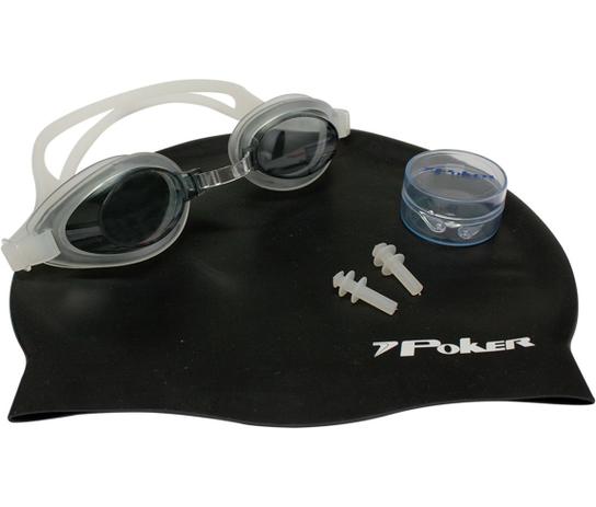Kit Oculos + Touca + Protetor de Ouvidos de Natacao Aruba - PRETO/MARROM - único - Poker Menor preço em Kit Oculos + Touca + Protetor de Ouvidos de Natacao Aruba - PRETO/MARROM - único - Poker