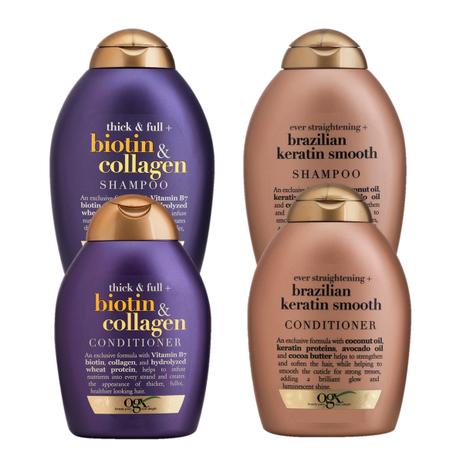 Kit OGX Biotin Collagen 250ml e Keratin Smooth 385ml Menor preço em Kit OGX Biotin Collagen 250ml e Keratin Smooth 385ml