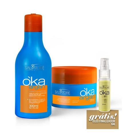 Kit OKA Shampoo 300ml e Mascara 200g Argan Salvatore (Óleo de Brinde) - Salvatore cosméticos Menor preço em Kit OKA Shampoo 300ml e Mascara 200g Argan Salvatore (Óleo de Brinde) - Salvatore cosméticos