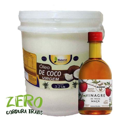 Kit Óleo de Coco Virgem 3,2 Lts + Vinagre de Maçã Sidra 400 ml - Natured Menor preço em Kit Óleo de Coco Virgem 3,2 Lts + Vinagre de Maçã Sidra 400 ml - Natured