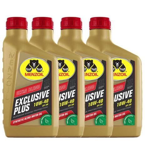 Kit Óleo para Motor Semissintético Menzoil Exclusive Plus Ultra Blend 10W40 API SM 4 Litros - Menzelub Menor preço em Kit Óleo para Motor Semissintético Menzoil Exclusive Plus Ultra Blend 10W40 API SM 4 Litros - Menzelub