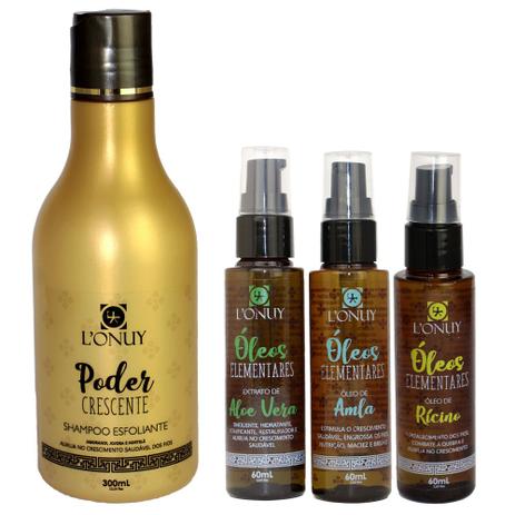 Kit Óleos de Crescimento Capilar + Shampoo Esfoliante Lonuy - Lonuy kosmetic Menor preço em Kit Óleos de Crescimento Capilar + Shampoo Esfoliante Lonuy - Lonuy kosmetic