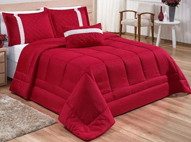 Kit Oliveira Cobre Leito Casal Queen 5 Peças avela - Vermelho é boa?