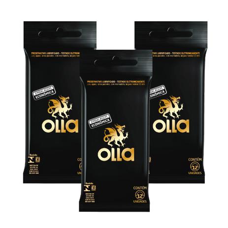 Kit Olla Preservativo Lubrificado 12uni. Com 3 Packs Menor preço em Kit Olla Preservativo Lubrificado 12uni. Com 3 Packs