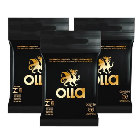 Kit Olla Preservativo Lubrificado 3 unid. com 3 Packs Menor preço em Kit Olla Preservativo Lubrificado 3 unid. com 3 Packs