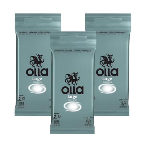 Kit Olla Preservativo Lubrificado Large 6 Uni. com 3 Packs Menor preço em Kit Olla Preservativo Lubrificado Large 6 Uni. com 3 Packs