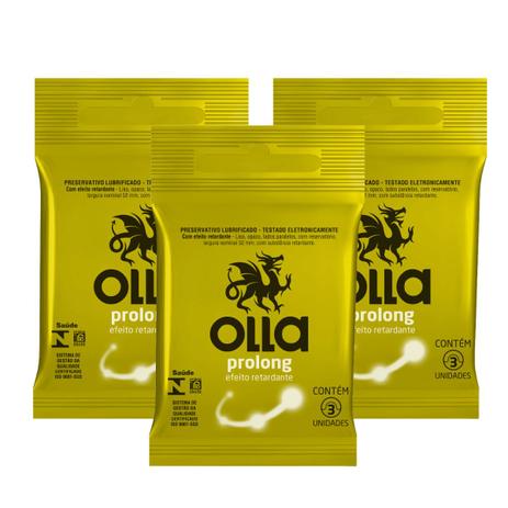 Kit Olla Preservativo Prolong 3uni. Com 3 Packs Menor preço em Kit Olla Preservativo Prolong 3uni. Com 3 Packs
