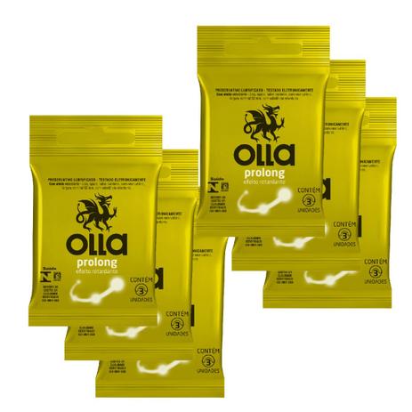 Kit Olla Preservativo Prolong 3uni. Com 6 Packs Menor preço em Kit Olla Preservativo Prolong 3uni. Com 6 Packs