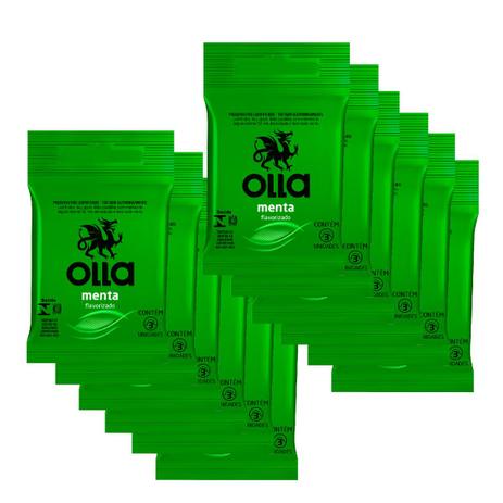 Kit Olla Preservativo Sabor Menta 3uni. Com 12 Packs Menor preço em Kit Olla Preservativo Sabor Menta 3uni. Com 12 Packs