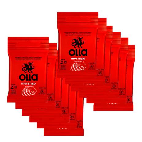 Kit Olla Preservativo Sabor Morango 3uni. Com 12 Packs Menor preço em Kit Olla Preservativo Sabor Morango 3uni. Com 12 Packs